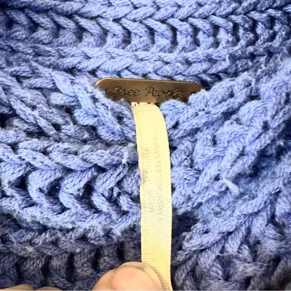 Free People Blue Crochet Knit Sleeveless Tunic Dress Boho - Picture 5 of 6